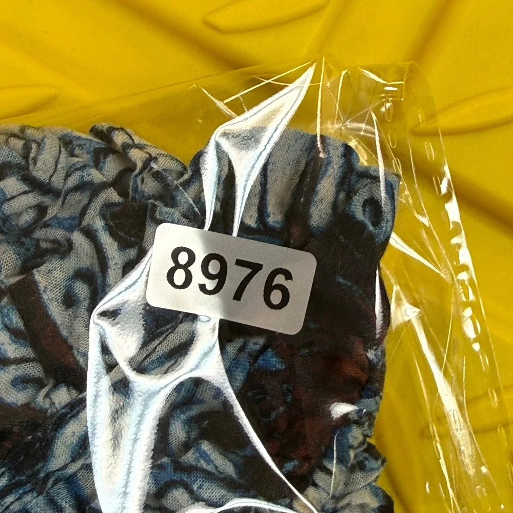 Ulla Johnson Blue Batik Floral Ruffle Cap Sleeve Cotton Viscose Top Size 10